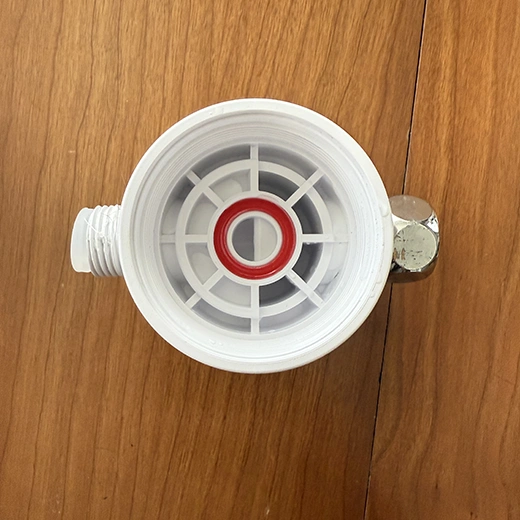 Red filter seal side which carries the black activated carbon filter.